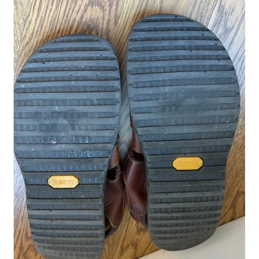 Born Sandals Shoe Men 12 Brown cabot lll Leather Fisherman Buckle Comfort Casual